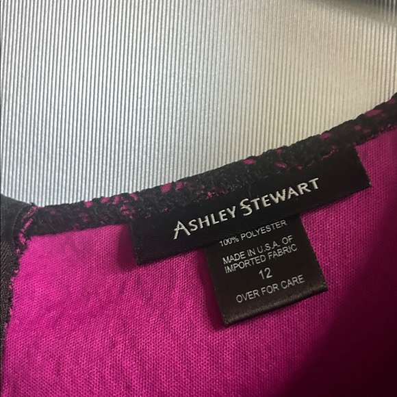 Ashley Stewart Pink N Black lace  Top #3021 - Picture 2 of 5